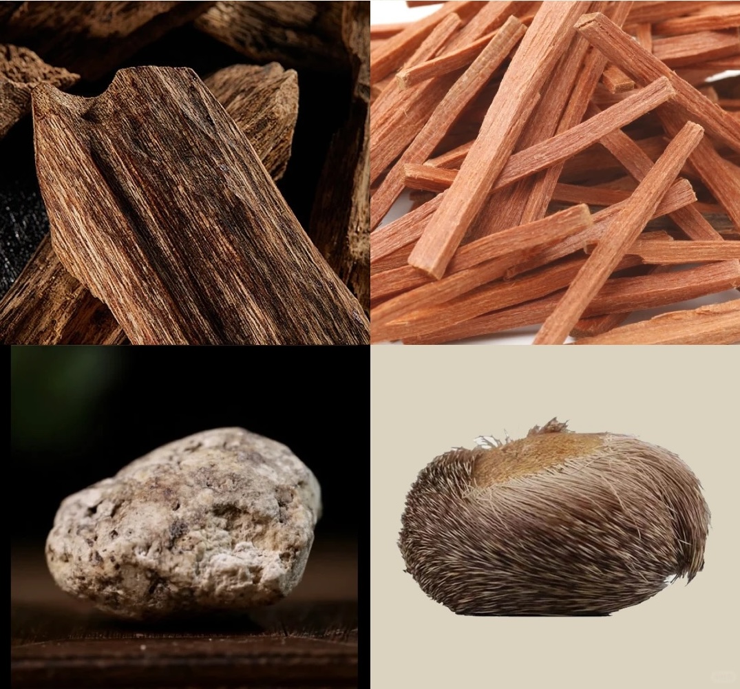 The Four Legendary Fragrances of the Chinese oud culture: Agarwood, Sandalwood, Ambergris, Musk.